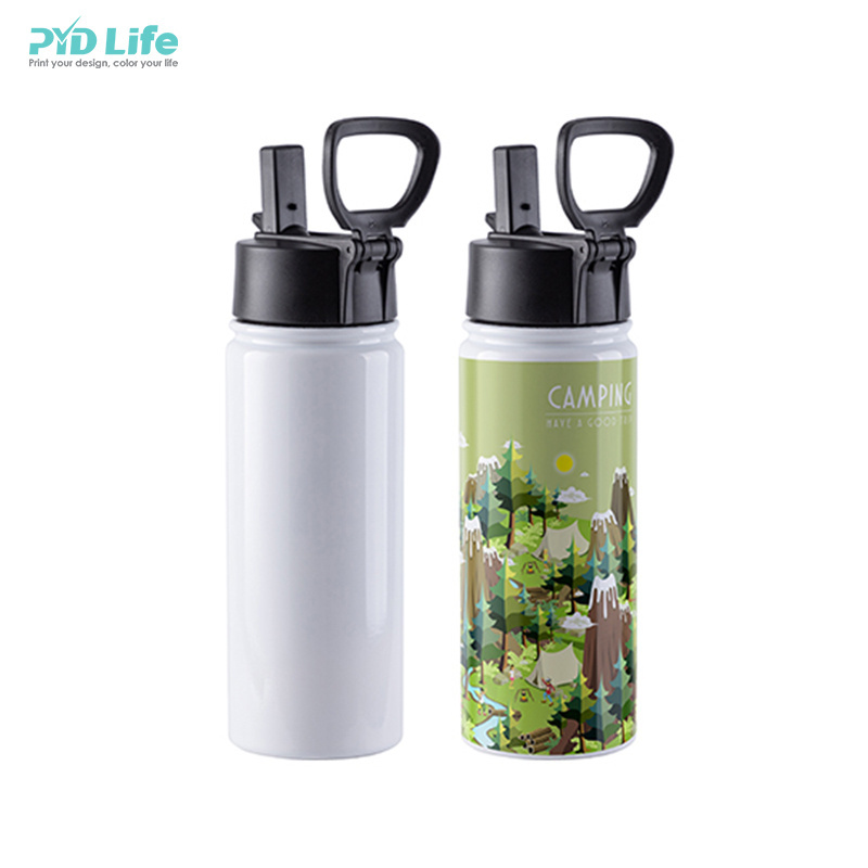 PYD Life Hot Sale Custom Logo 18 oz 22 oz 32 oz White Stainless Steel Sports Sublimation Blanks Water Bottle with Portable Lid