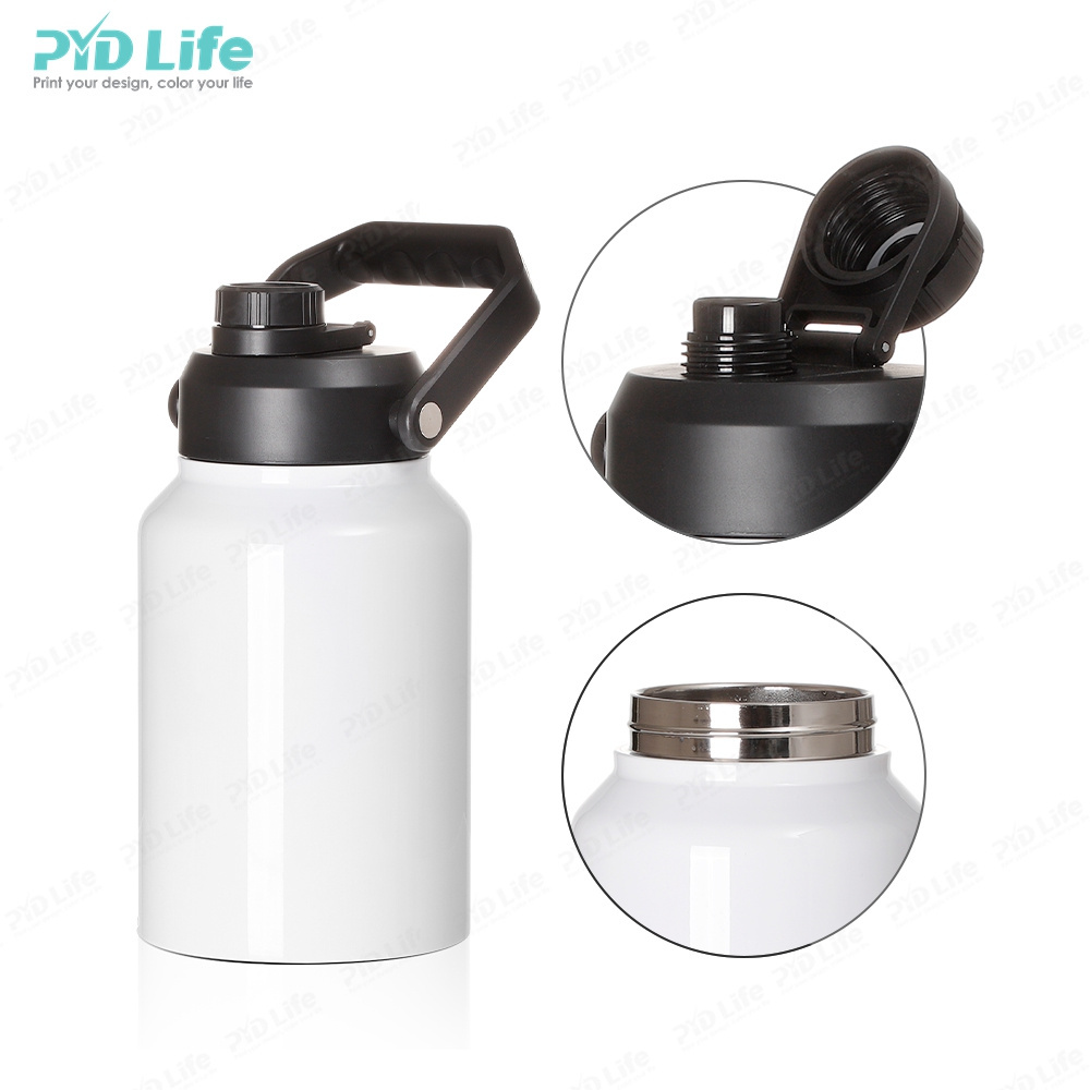 PYD Life 64 oz Custom Personalized Gift Stainless Steel Blank Sublimation Gym Sport Water Bottles with Lids