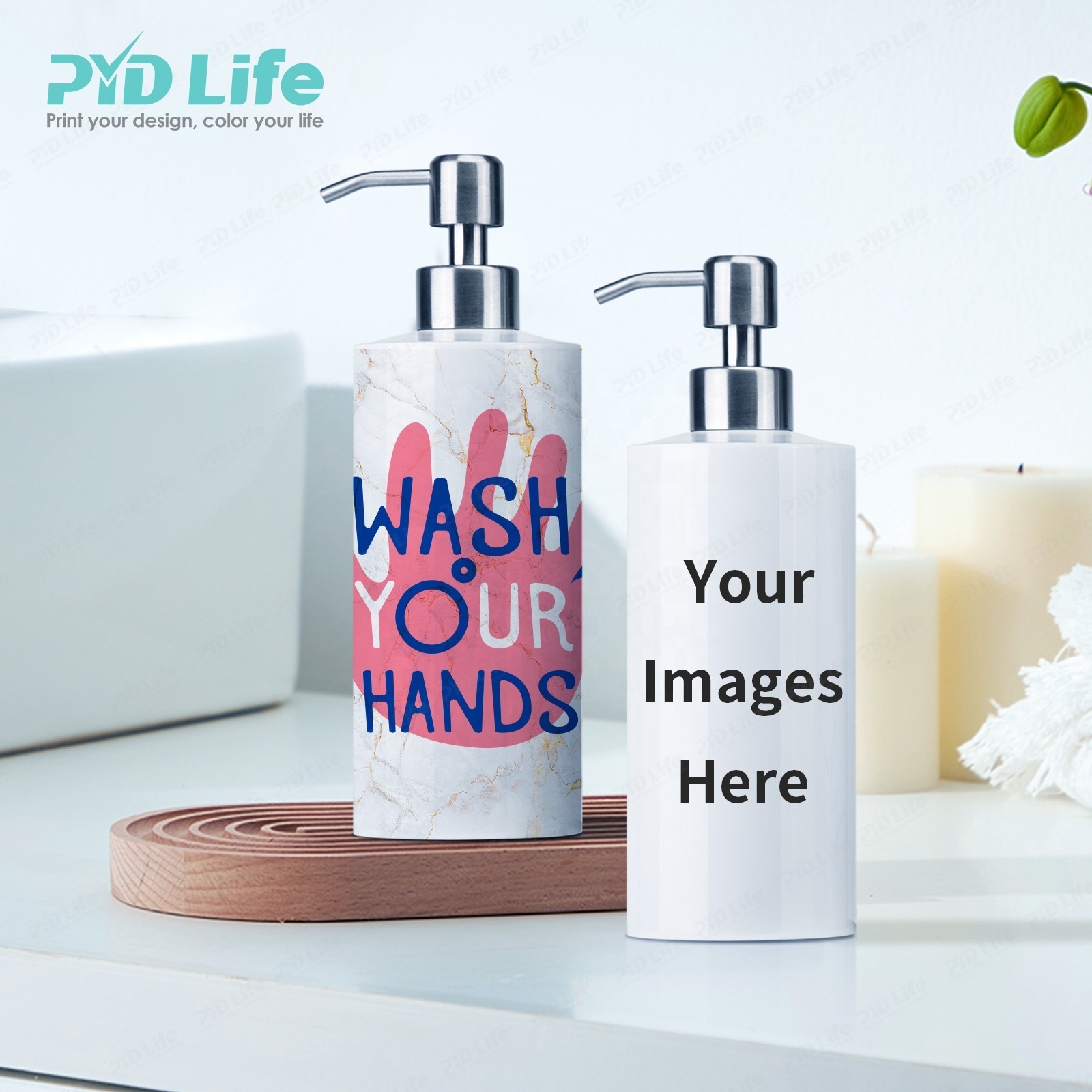 PYD Life 18oz 550ml White Blanks Sublimation Single Wall Stainless Steel Soap Dispenser