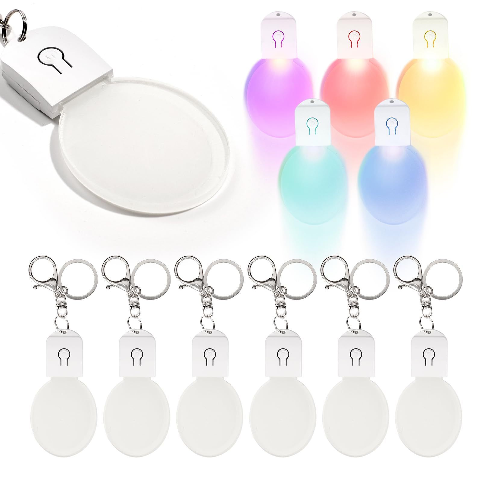 PYD Life Customized Light Keychain Promotional Led Keyrings Keychain Sublimation Led Key Chain Flashlight Blank