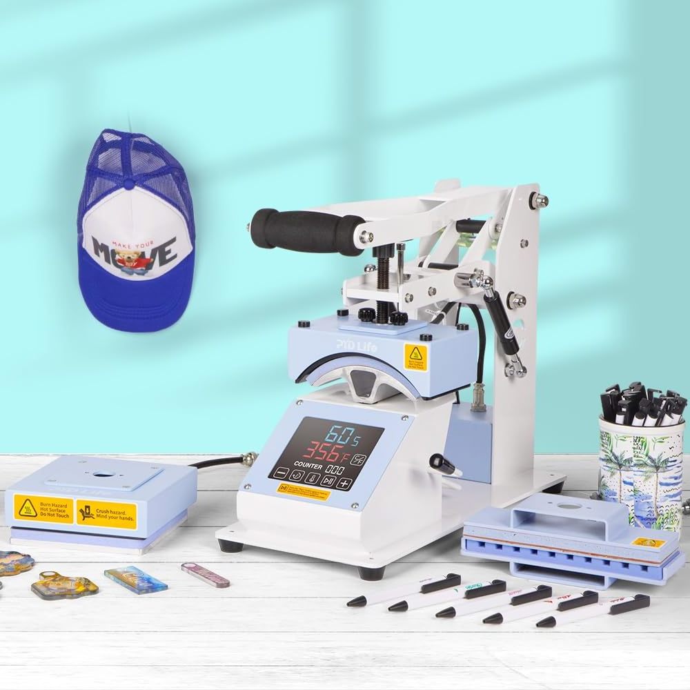 PYD Life Mini Heat Press Machines 3 In 1sublimation Pens Cap Hat Heat Transfer Press For Label