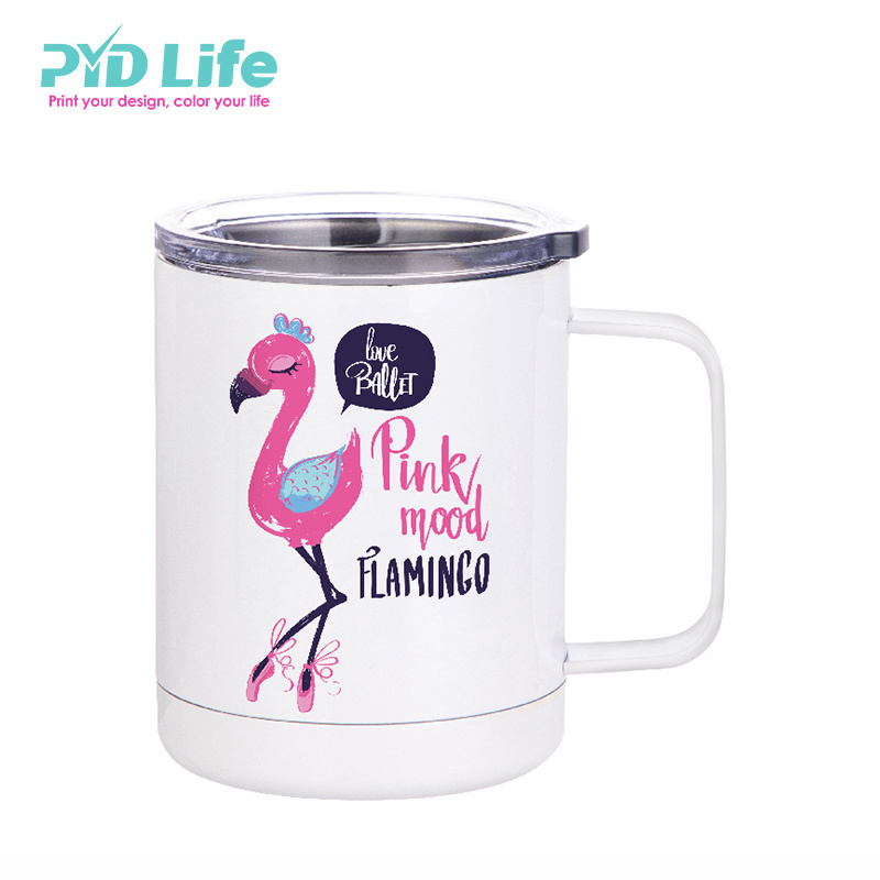 PYDLife RTS 10oz 300ml Coffee Camping Outdoor Travel White Sublimation Stainless Steel Mug with Logo