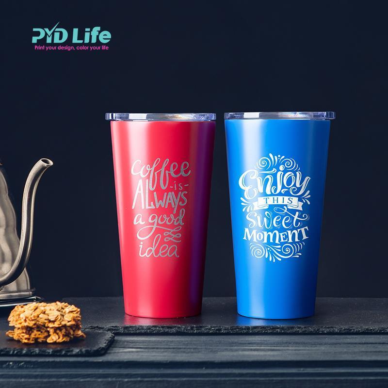 PYDLife 16oz 480ml Wholesale Tumbler Cups Wholesale Coffee Double Walled Tumbler Stainless Steel With Lid