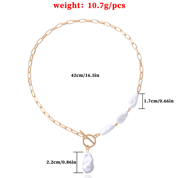 Water Drop Shaped OT Buckle Bamboo Chain Female Pearl Pendant Necklace Creative Fashion Jewelry Necklaces For Women