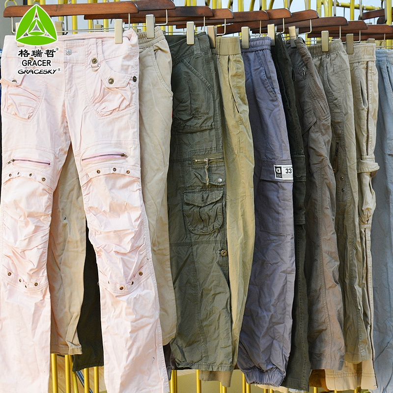 Second Hand Clothes Uk Free Used Clothes Adult Cargo Long Pants Used Clothing Bale 100Kg