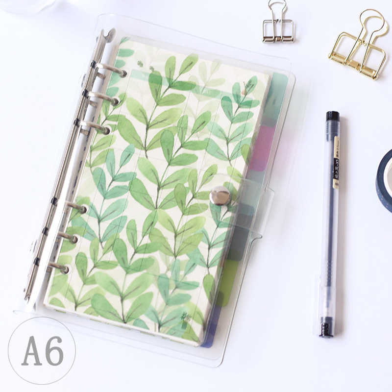 Transparent PP Cover Notepad A5 Loose-leaf Notebook Note Book Loose leaf Oil Painting Notebook for School 80 Sheets