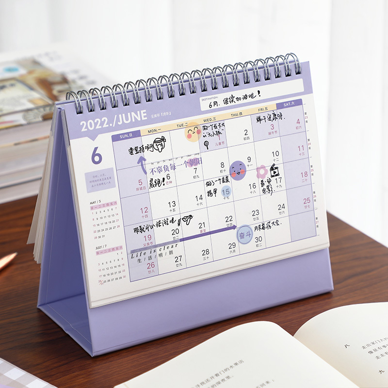 2022 Office Custom Printing Daily Table Calendar Colorful Design Table Monthly Desk Calendars for Desk Manufacturing