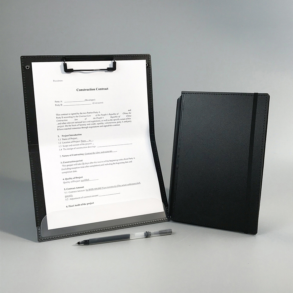 2022 Hotsale New Design Custom Plastic A4 High Quality Folding PVC Clipboard With Pen Holder Foldable Clipboard