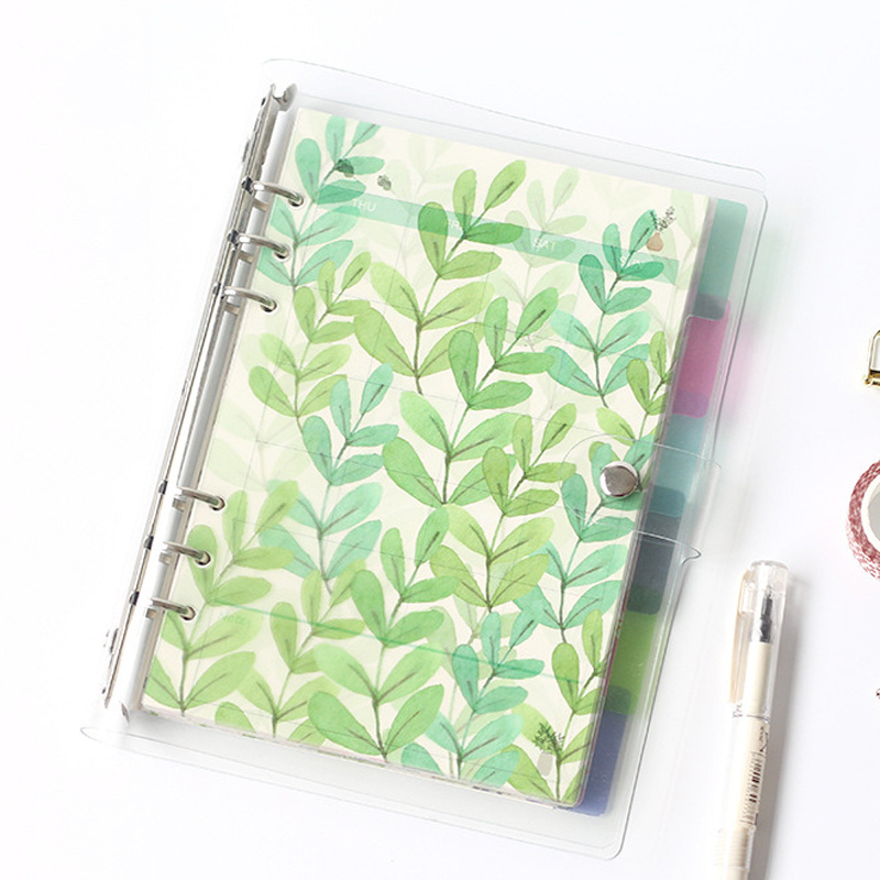 Transparent PP Cover Notepad A5 Loose-leaf Notebook Note Book Loose leaf Oil Painting Notebook for School 80 Sheets