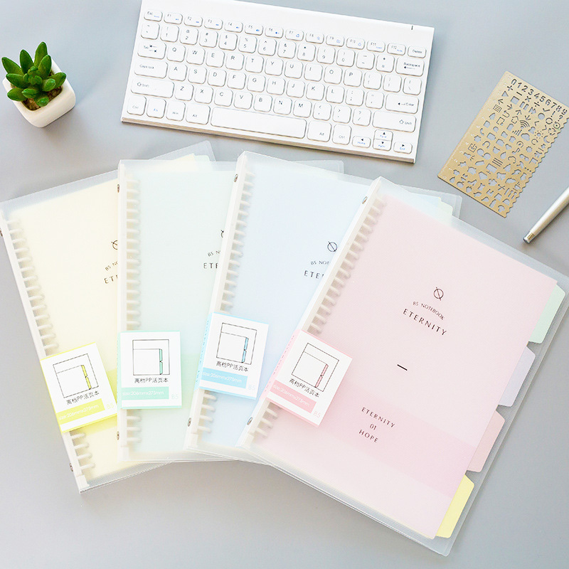 Wholesale PVC Plastic Waterproof Transparent Notebook Cover Files Folder 6 Ring Clear Loose Leaf Binder Notebook