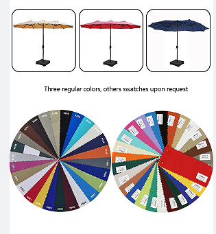 Customized outdoor steel pole led light umbrella 15ft outdoor twin patio parasol solar light umbrella