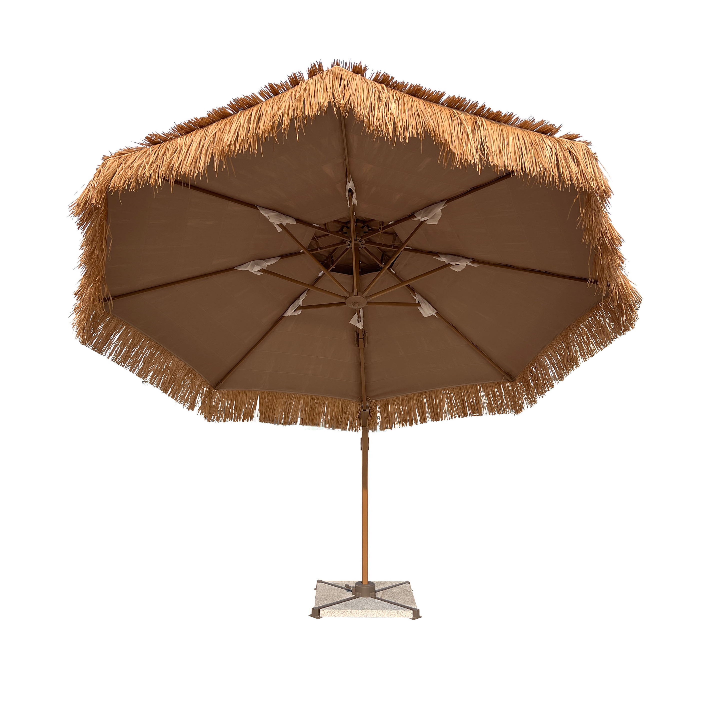 Pengyi Luxury Garden Afternoon Tea Straw Hawaiian Style Sunshade Beach Roman Umbrella