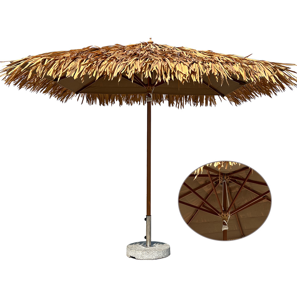 Pengyi outdoor entertainment Palm leaf thatch umbrella synthetic thatch patio beach umbrella