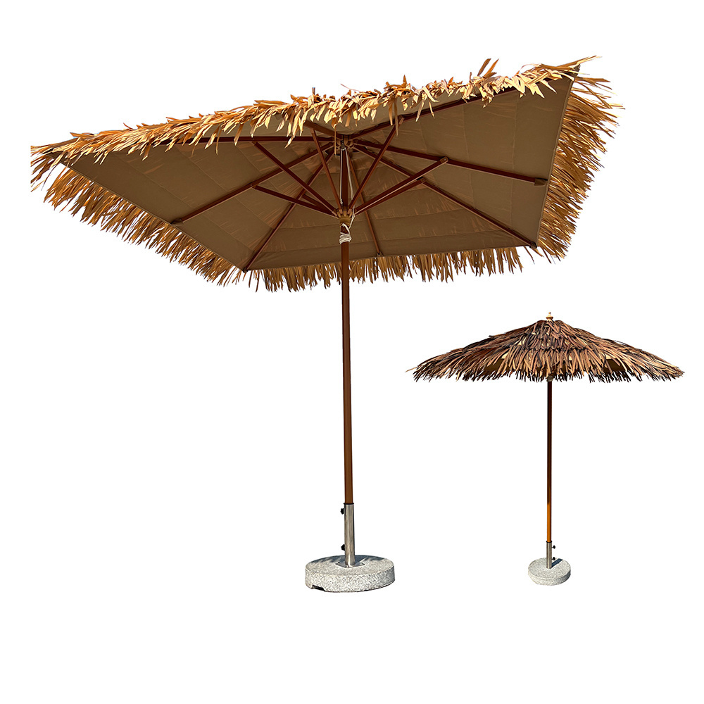 Pengyi outdoor entertainment Palm leaf thatch umbrella synthetic thatch patio beach umbrella