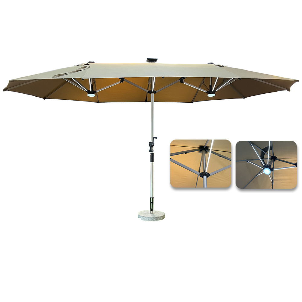 Pengyi 15ft Double-Sided Outdoor Market Umbrella Oversize Pool Patio Beach sunshade