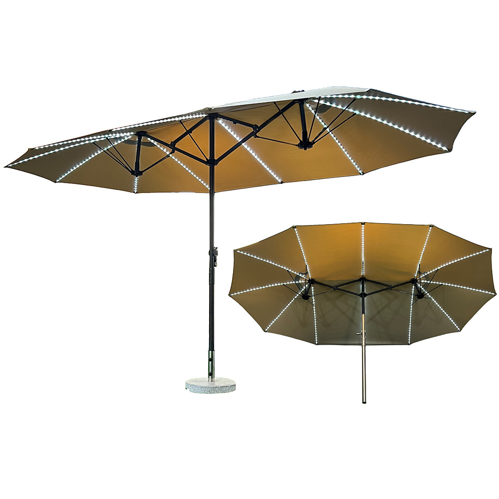 Pengyi 15ft Huge Rectangular Extra Parasol Large Double-Sided Beach Courtyard Patio Umbrella