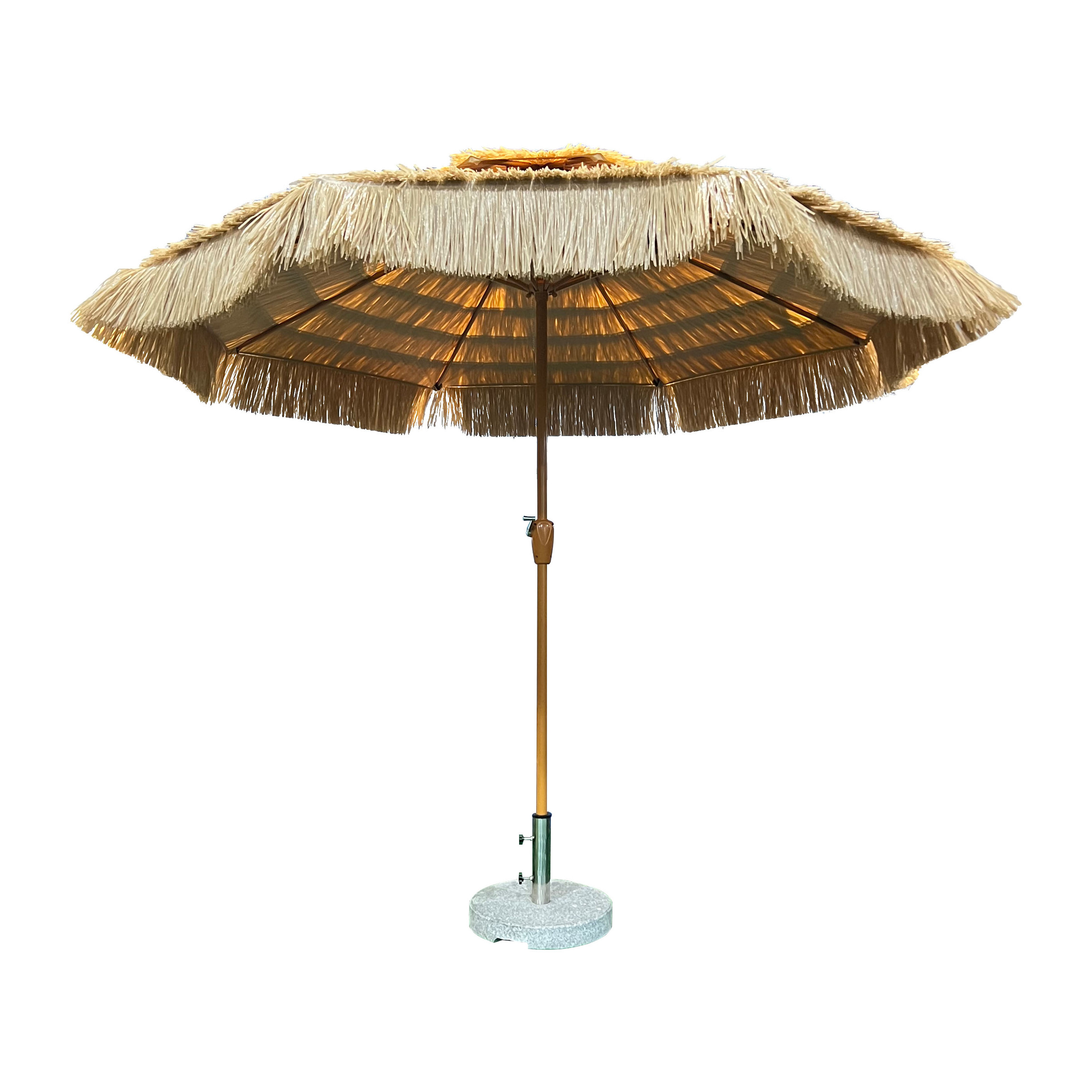 Pengyi 2024 New Outdoor Thatch Cover Sun Umbrella Simulation Straw Beach patio Parasol