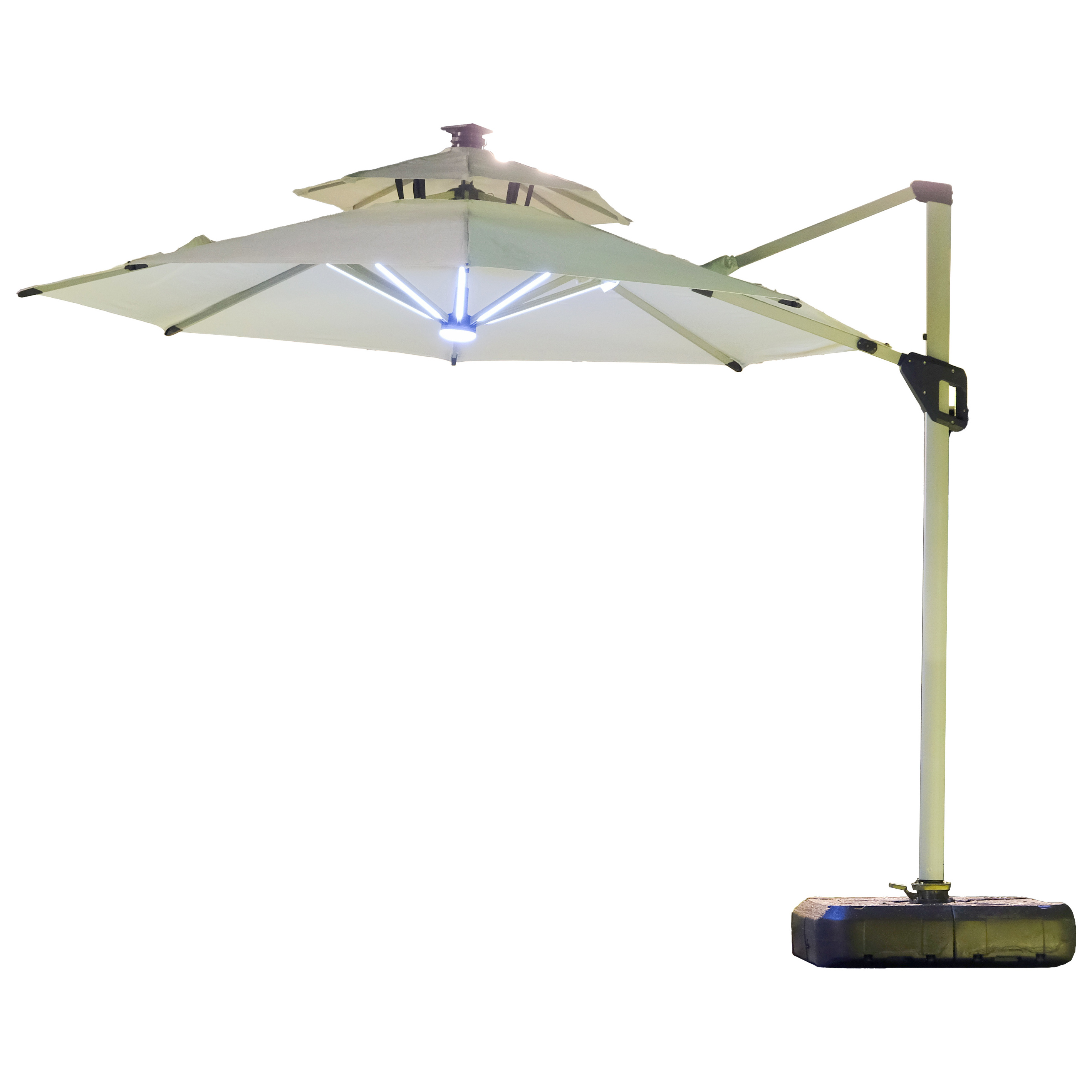 Pengyi high quality roman umbrella led light beach umbrella heavy duty large light outdoor sun umbrella