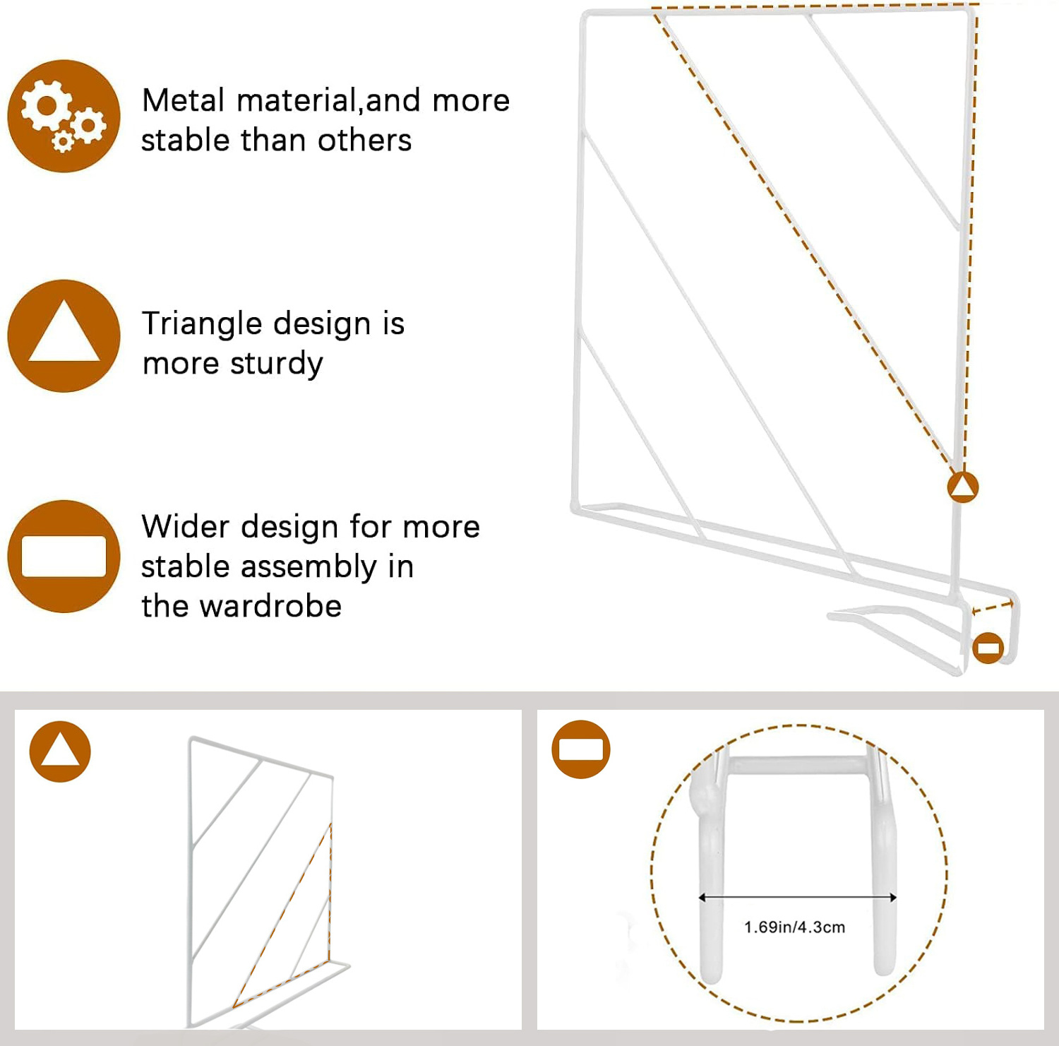 PYJ  Shelf Dividers,for Closet Organization Metal Closet Divider Perfect Shelf Organizer for Closet Bathroom or Kitchen Shelves