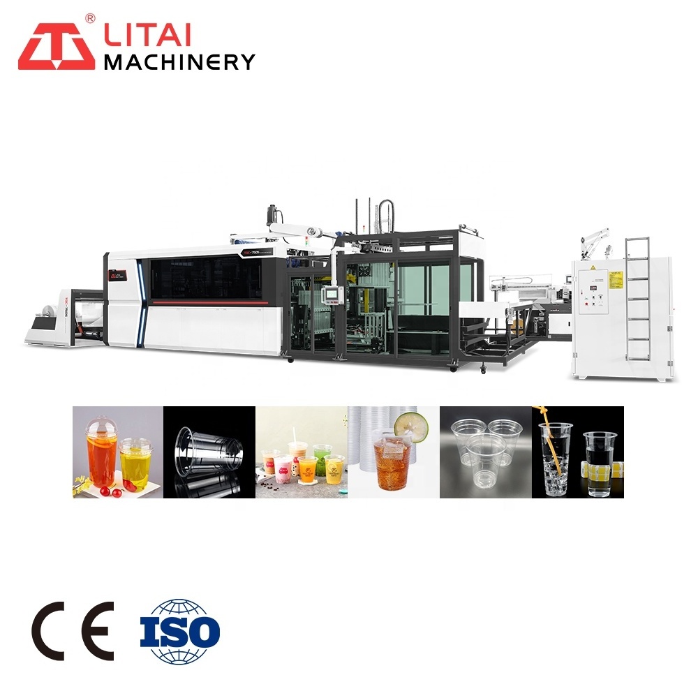 Fully Automatic Servo Drive Disposable Plastic Cups Making Machine For Product Plastic Cups