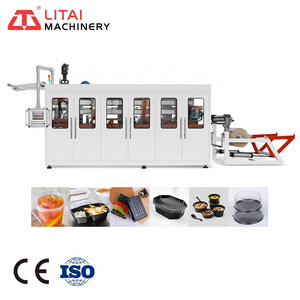 Plastic Cup Thermoforming Making Machine With Vacuum Mold And Printing