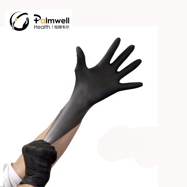 Food Grade Black Nitrile Gloves Powder Free  latex free Disposable Nitrile Gloves for food processing NBR home used