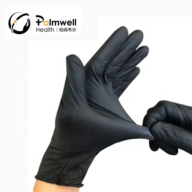 Food Grade Black Nitrile Gloves Powder Free  latex free Disposable Nitrile Gloves for food processing NBR home used