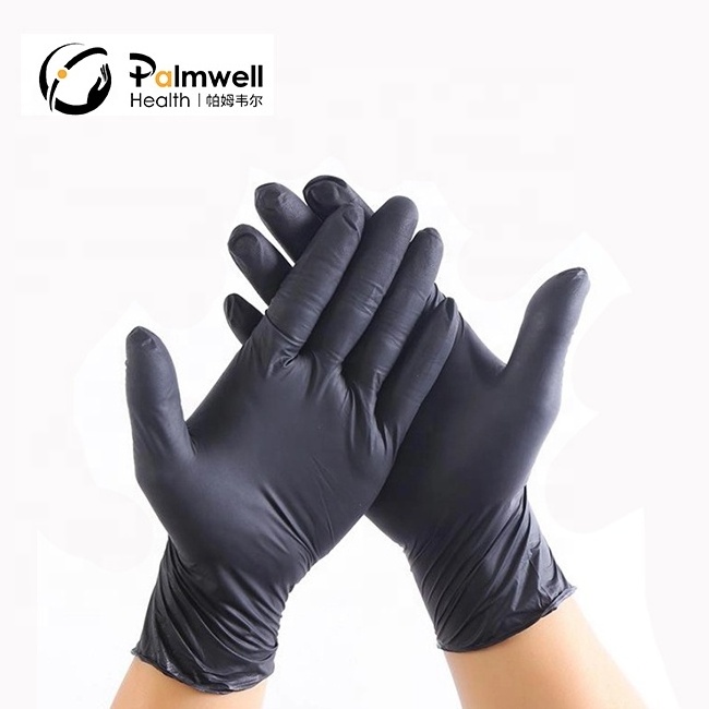 Food Grade Black Nitrile Gloves Powder Free  latex free Disposable Nitrile Gloves for food processing NBR home used