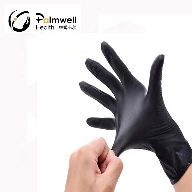 Food Grade Black Nitrile Gloves Powder Free  latex free Disposable Nitrile Gloves for food processing NBR home used