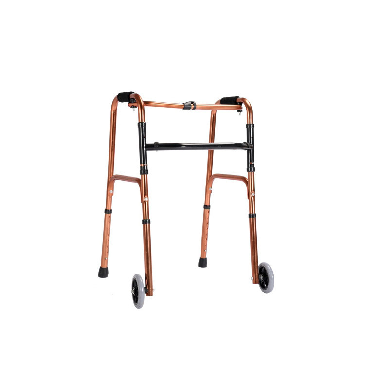 Fracture walking stick four-legged crutch non-slip armrest four-corner aluminum alloy wheeled walker for the elderly