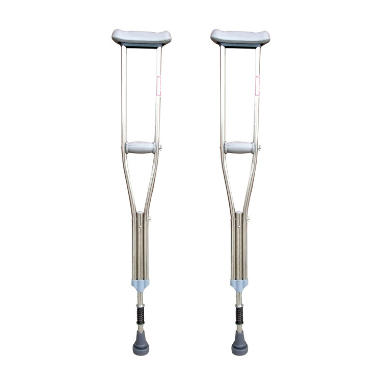 Walking Cane AdjustableUnderarm Crutches Axillary Crutches for Injuried Elderly