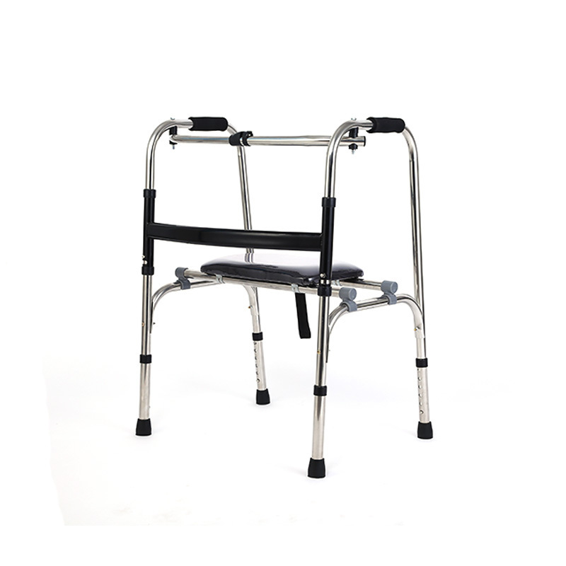 old people aluminum frame adjustable convenient foldable walking aid walker