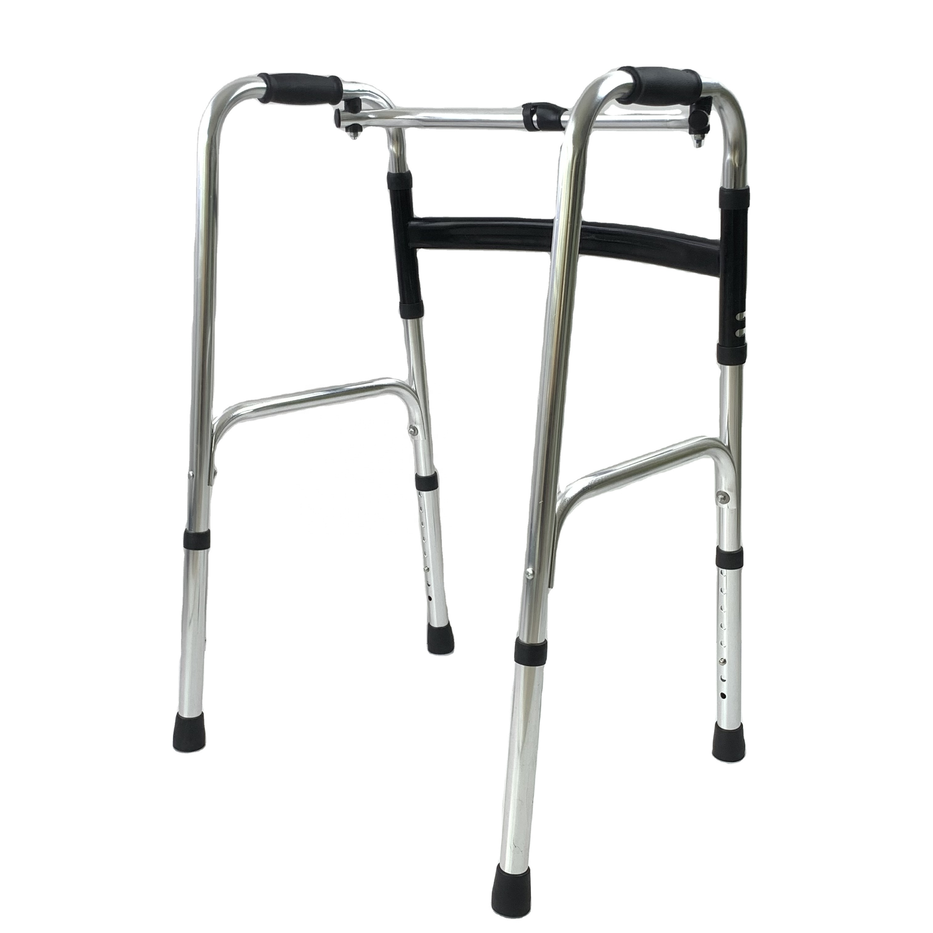 Factory supply elderly walker height adjustable foldable aluminum alloy and stainless steel walker for the disabled