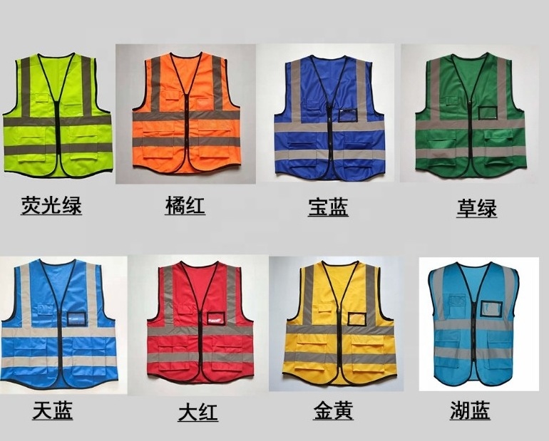 Customized Yellow Black Orange Long Sleeve Reflective High Visible Engineer Security Safety Vest