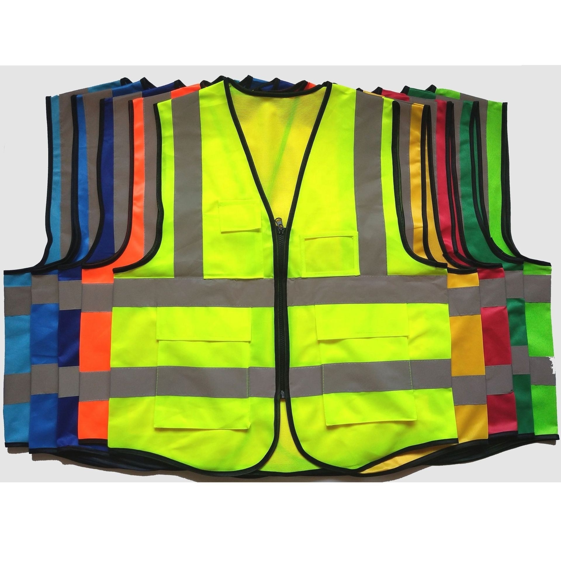 Customized Yellow Black Orange Long Sleeve Reflective High Visible Engineer Security Safety Vest