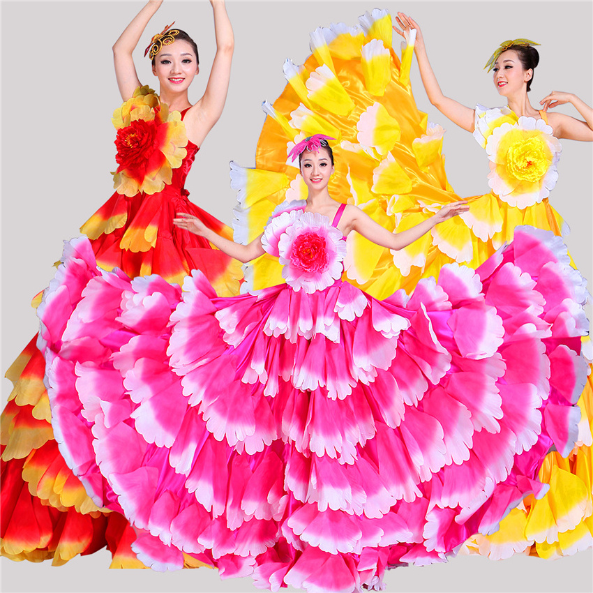 Flamenco Dress Dance Gypsy Skirt Woman Spain Belly Costumes Stage Performance Wear dance Show clothes