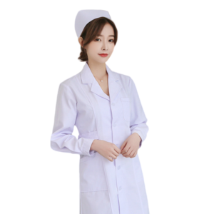 White Hospital Uniforms Nurse Uniforms Long Sleeve Female White Coat Set Three Piece Workwear