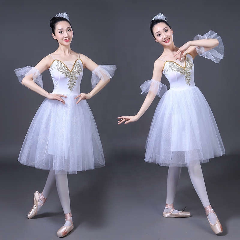 Adult Romantic Ballet Tutu Rehearsal Practice Skirt Swan Costume for Women Long Tulle Dress  Ballet Wear Romantic Ballet Dress