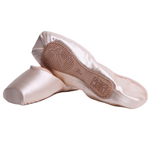 OEM Silk Hard Sole Ballet Dance Pointe Shoes with Straps