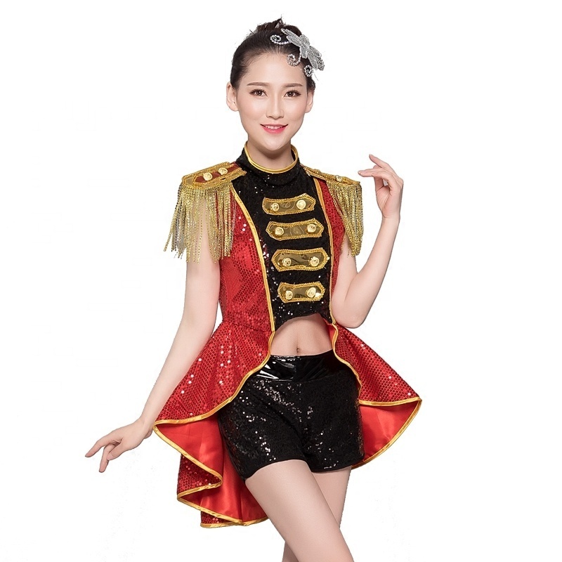 Costumes Nightclub Bar DJ Singer Sexy Stage Costume Red Tassels Bikini Party Jazz Dance Performance Clothing