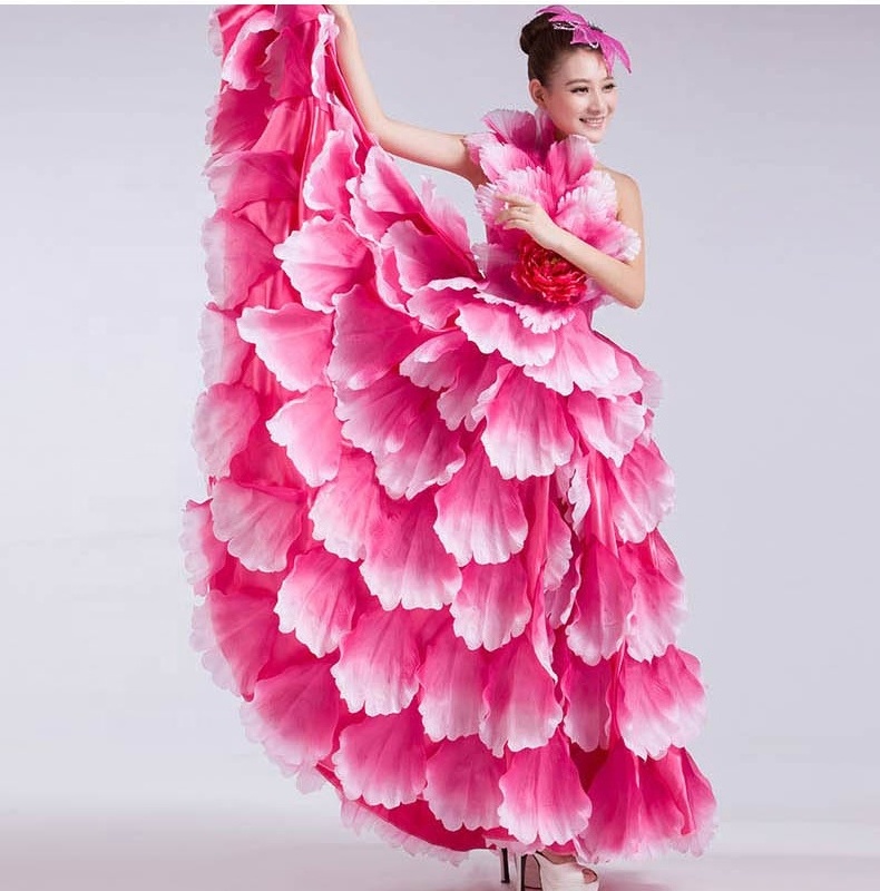 Flamenco Dance Performance Dancewear Adult Women Western Costumes Bollywood  Performance Dance Costumes