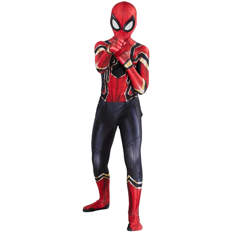 Iron Spider Cosplay Amazing Spiderman Miles Halloween Costume Peter Parker Zentai Suit Superhero Bodysuit For Kids Adult