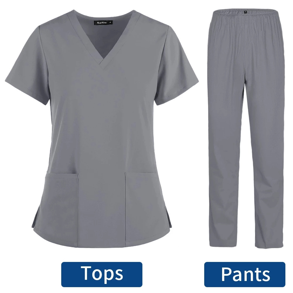 Uniforms Nurse Women Thin and Light Fabric Short Sleeve Medical Clothes Scrubs Nursing Pants Elastic Medical Uniforms for Summer