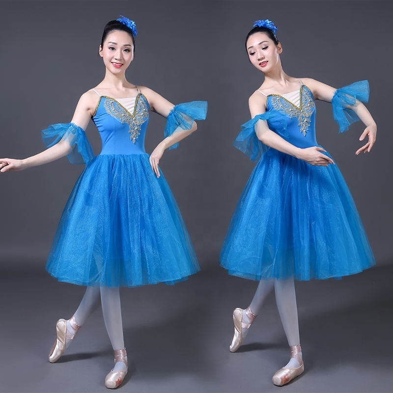 Adult Romantic Ballet Tutu Rehearsal Practice Skirt Swan Costume for Women Long Tulle Dress  Ballet Wear Romantic Ballet Dress