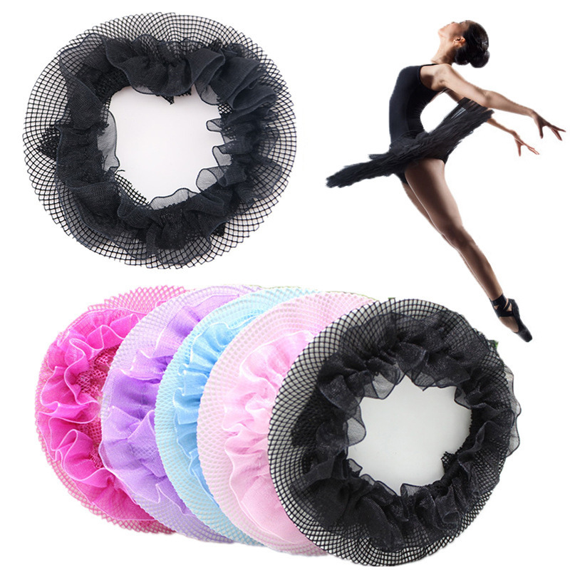 Wholesale Girls Women Crotchet Hair Net Ballerina Black Pink Hair Accessories Ballet Dance Skating Snoods Hairnet Bun Cover