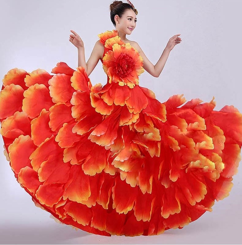 Flamenco Dance Performance Dancewear Adult Women Western Costumes Bollywood  Performance Dance Costumes