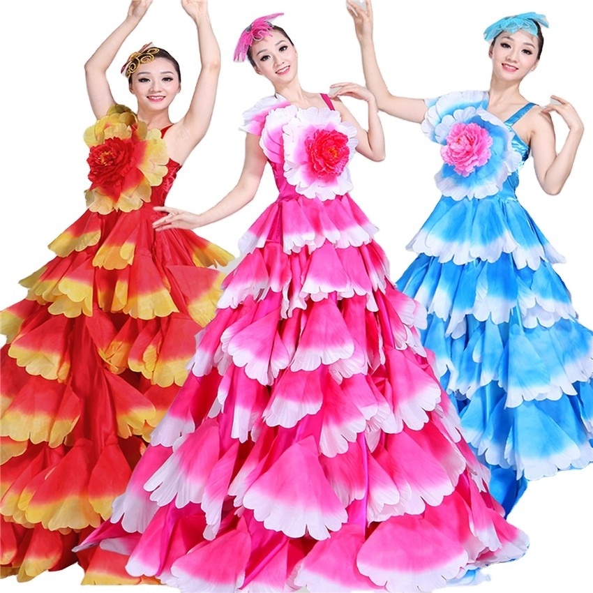 Flamenco Dress Dance Gypsy Skirt Woman Spain Belly Costumes Stage Performance Wear dance Show clothes