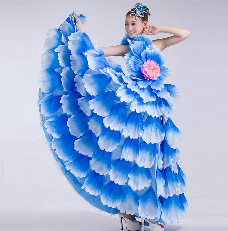 Flamenco Dance Performance Dancewear Adult Women Western Costumes Bollywood  Performance Dance Costumes