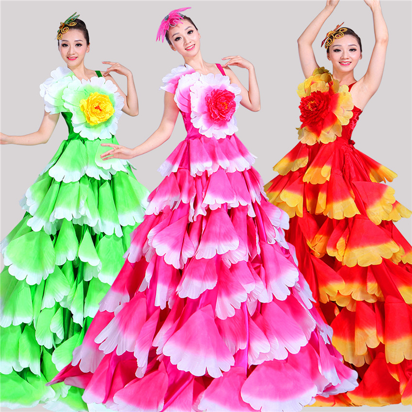 Flamenco Dress Dance Gypsy Skirt Woman Spain Belly Costumes Stage Performance Wear dance Show clothes