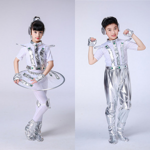 Spacemen Cosplay Children Robot Costume Boys Girls Anime Stage Cartoon Spacesuit Kindergarten Astronaut Role Playing Outfit